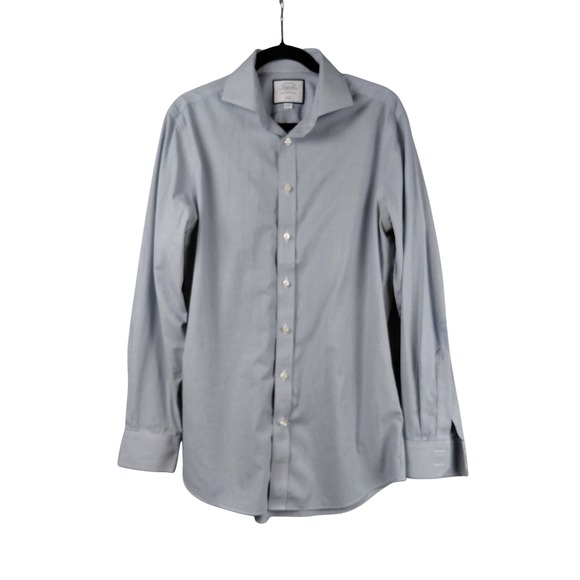 Charles Tyrwhitt Other - Charles Tyrwhitt‎ Mens Slim Fit Non-Iron Dress Shirt Blue Micro Check 15.5 35